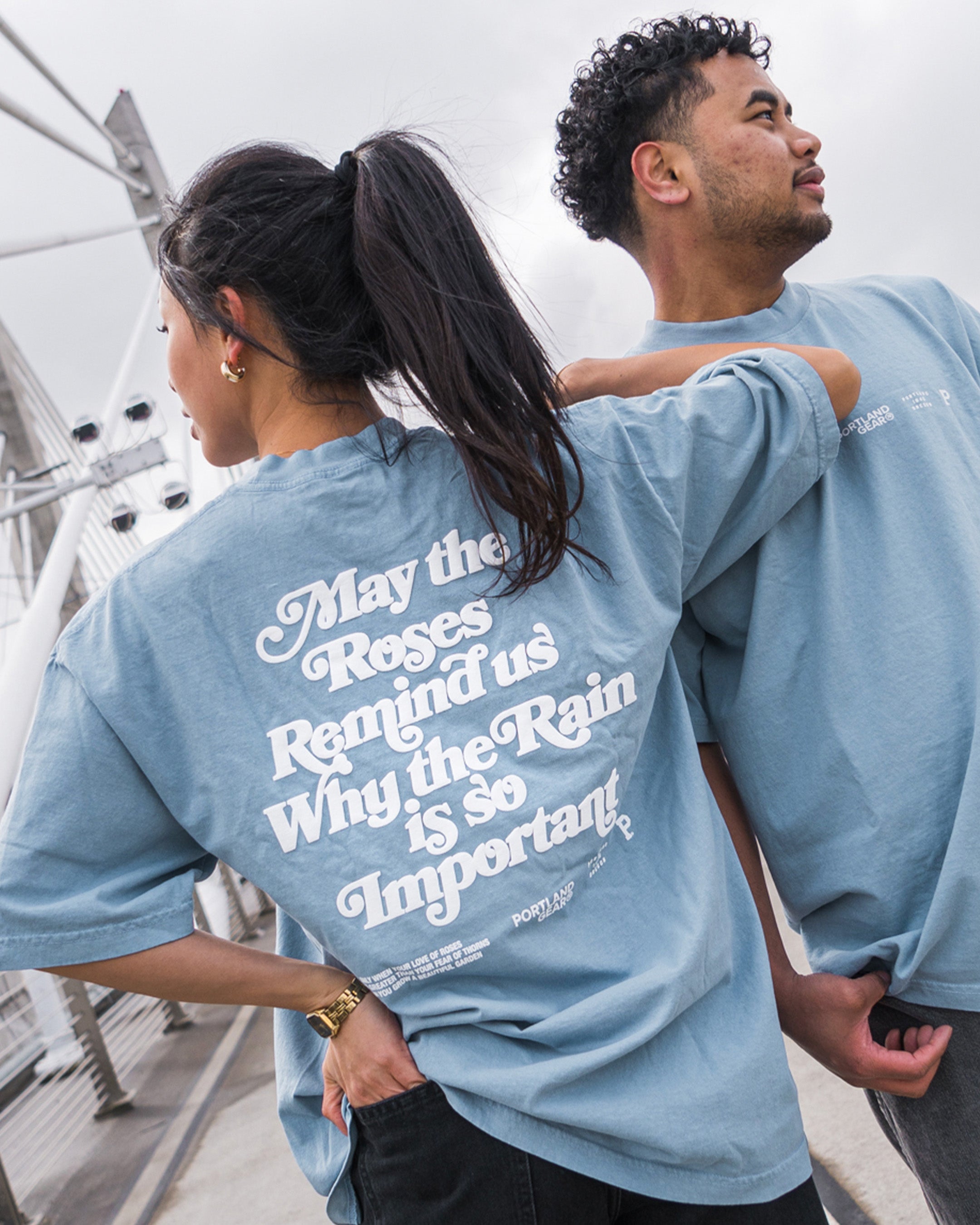 All-American Slogan Tee - Sky