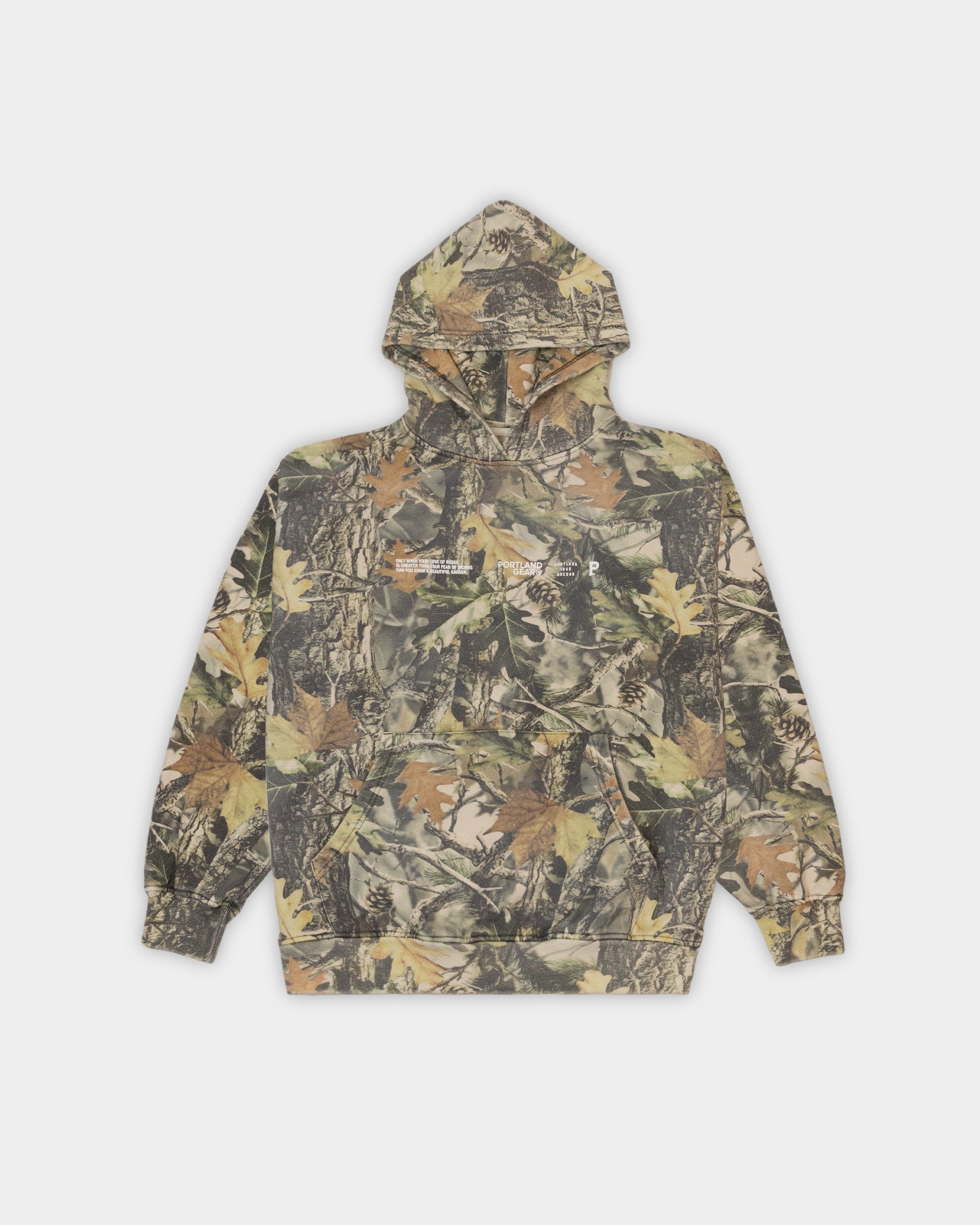 Sueded Slogan Hoodie - Camo