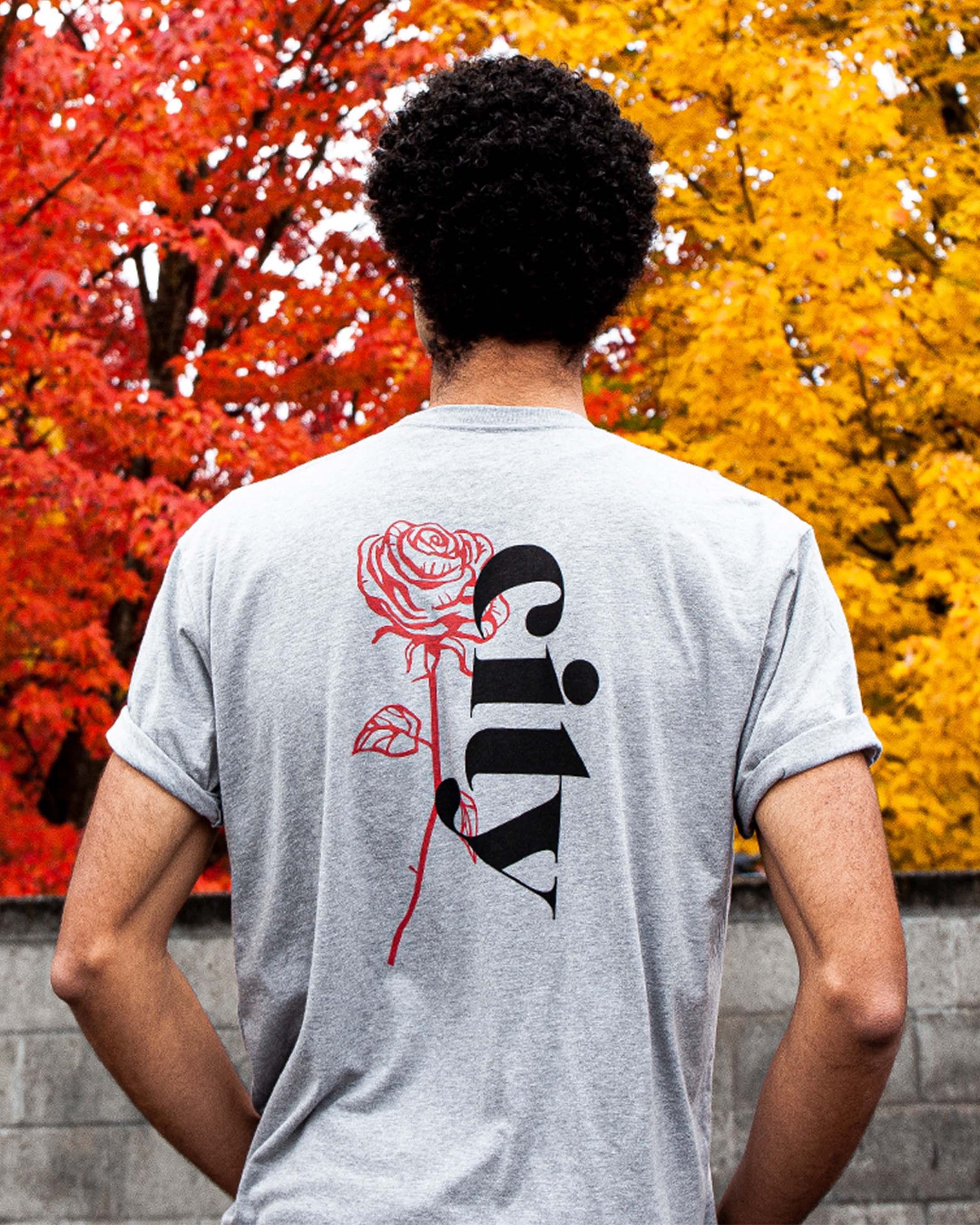 Soft-Blend Rose City "P" Tee - Grey