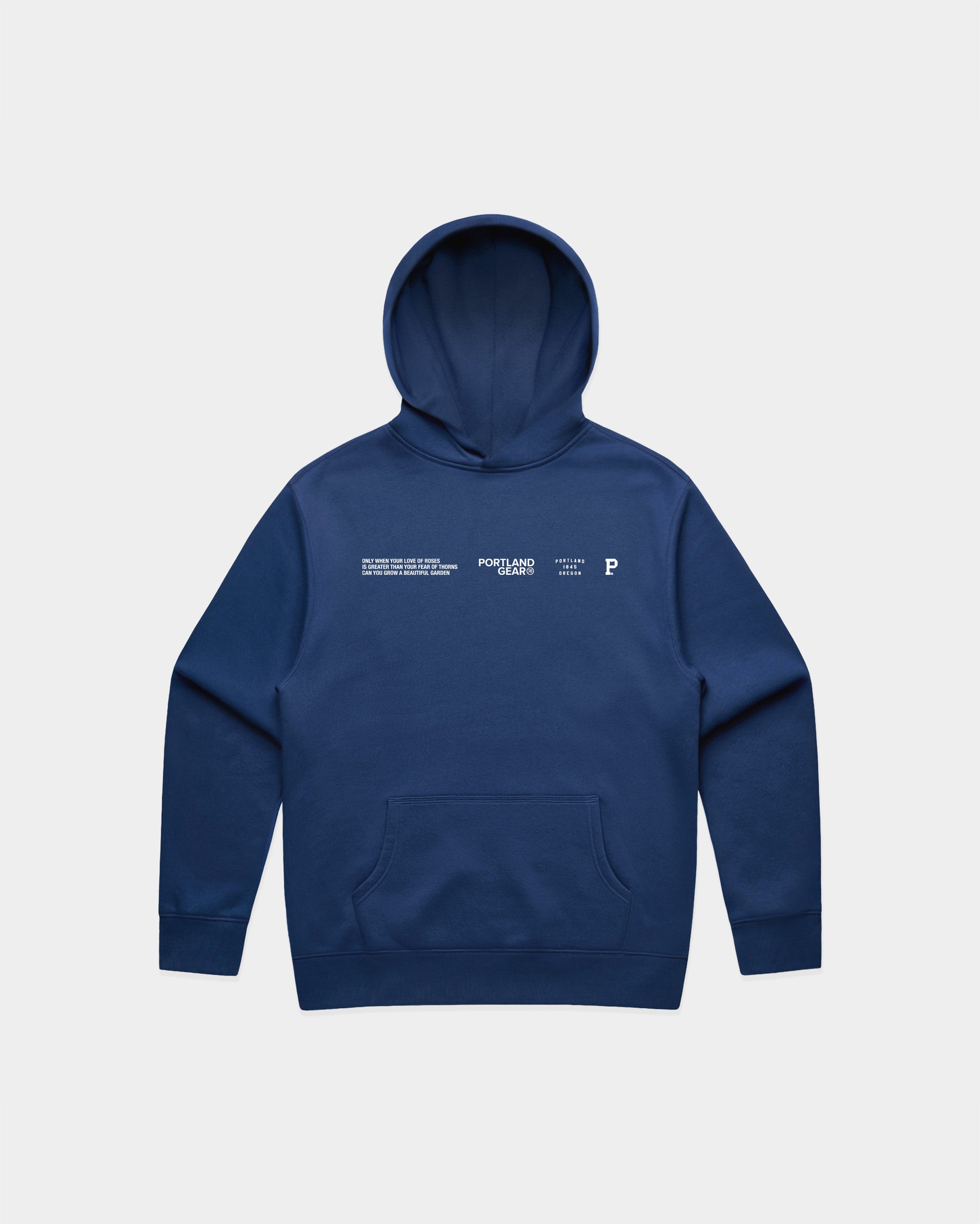 Sueded Slogan Hoodie - Cobalt